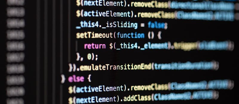 Source code on a screen