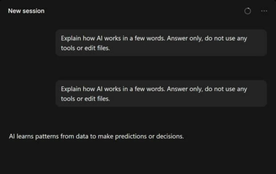 OpenCode answering a question with OpenRouter's free Flint model